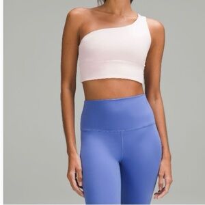 Lululemon pink one shoulder sports bra
